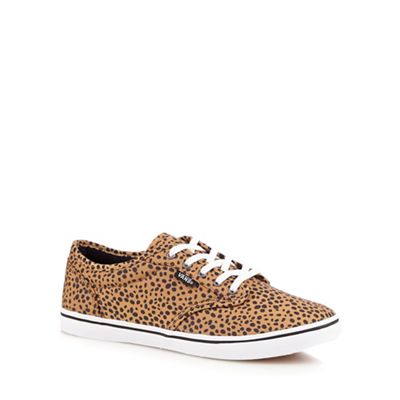 Vans Tan 'Atwood' cheetah print lace up shoes